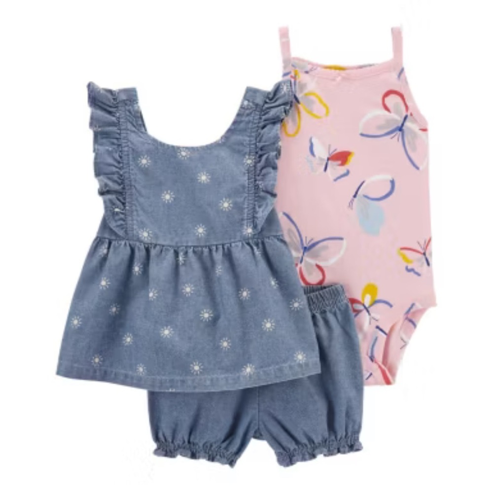Carter's Baby Girls 3-pc. Short Set SIZE 18M‎
